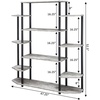 image:imageConvenience Concepts Designs2Go No Tools Wall Unit Bookshelf 4725  Contemporary Storage Shelves for Display 10 Spacious Shelves for Modern Living Room Office Den BlackFaux BirchBlack Poles