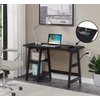 image:imageConvenience Concepts Designs2Go Trestle Desk with Charging Station and Shelves Charcoal GrayBlack