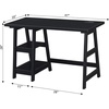 image:imageConvenience Concepts Designs2Go Trestle Desk with Charging Station and Shelves Charcoal GrayBlack