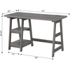 image:imageConvenience Concepts Designs2Go Trestle Desk with Charging Station and Shelves Charcoal GrayCharcoal Gray