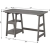 image:imageConvenience Concepts Designs2Go Trestle Desk with Charging Station and Shelves Charcoal GrayCharcoal Gray