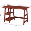 image:imageConvenience Concepts Designs2Go Trestle Desk with Charging Station and Shelves Charcoal GrayCherry