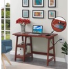 image:imageConvenience Concepts Designs2Go Trestle Desk with Charging Station and Shelves Charcoal GrayCherry