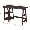 image:imageConvenience Concepts Designs2Go Trestle Desk with Charging Station and Shelves Charcoal GrayEspresso
