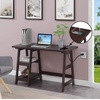 image:imageConvenience Concepts Designs2Go Trestle Desk with Charging Station and Shelves Charcoal GrayEspresso