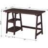 image:imageConvenience Concepts Designs2Go Trestle Desk with Charging Station and Shelves Charcoal GrayEspresso