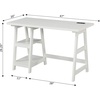 image:imageConvenience Concepts Designs2Go Trestle Desk with Charging Station and Shelves Charcoal GrayWhite