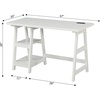 image:imageConvenience Concepts Designs2Go Trestle Desk with Charging Station and Shelves Charcoal GrayWhite