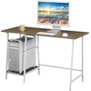 image:imageConvenience Concepts Designs2Go Trestle Wood Metal Desk WhiteWhiteDriftwoodWhite