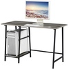 image:imageConvenience Concepts Designs2Go Trestle Wood Metal Desk WhiteWhiteWeathered GrayBlack