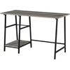 image:imageConvenience Concepts Designs2Go Trestle Wood Metal Desk WhiteWhiteWeathered GrayBlack