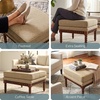 image:imageConvenience Concepts Designs4Comfort Elizabeth Ottoman 265  Transitional Upholstered Footrest Coffee Table amp Seat with Solid Spindle Wood Legs for Classic Living Room Bedroom Tan Fabric