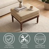 image:imageConvenience Concepts Designs4Comfort Elizabeth Ottoman 265  Transitional Upholstered Footrest Coffee Table amp Seat with Solid Spindle Wood Legs for Classic Living Room Bedroom Tan Fabric