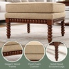image:imageConvenience Concepts Designs4Comfort Elizabeth Ottoman 265  Transitional Upholstered Footrest Coffee Table amp Seat with Solid Spindle Wood Legs for Classic Living Room Bedroom Tan Fabric
