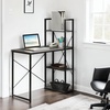 image:imageConvenience Concepts Desigsn2Go Office Workstation Desk 36  Modern Contemporary Writing Accent with Storage Shelves for Dorm Room amp Home Study WhiteCharcoal GrayBlack