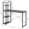 image:imageConvenience Concepts Desigsn2Go Office Workstation Desk with USB Ports amp AC Outlets 4425  Modern Writing Accent with Charging Station amp Storage Shelves for Dorm Room Home Study amp Den WhiteCharcoal GrayBlack