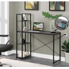 image:imageConvenience Concepts Desigsn2Go Office Workstation Desk with USB Ports amp AC Outlets 4425  Modern Writing Accent with Charging Station amp Storage Shelves for Dorm Room Home Study amp Den WhiteCharcoal GrayBlack