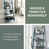 image:imageConvenience Concepts French Country Bookshelf Ladder WhiteDark Turquoise