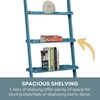 image:imageConvenience Concepts French Country Bookshelf Ladder WhiteDark Turquoise