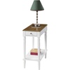 image:imageConvenience Concepts French Country No Tools Chairside End Table with Shelf DriftwoodWhiteDriftwoodWhite