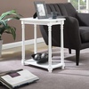 image:imageConvenience Concepts French Country Regent Chairside End Table 2375  Traditional Farmhouse Side Table with PullOut Table Shelf End Table with Storage Shelf for Living Room WhiteWhite