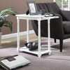 image:imageConvenience Concepts French Country Regent Chairside End Table 2375  Traditional Farmhouse Side Table with PullOut Table Shelf End Table with Storage Shelf for Living Room WhiteWhite