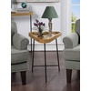 image:imageConvenience Concepts Lunar Triangle Wedge End Table 27  Modern Side Table for Living Room Table with Iron HairpinStyle Legs Industrial Table for Family Room Oak DriftwoodBlackDriftwood  Black
