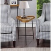 image:imageConvenience Concepts Lunar Triangle Wedge End Table 27  Modern Side Table for Living Room Table with Iron HairpinStyle Legs Industrial Table for Family Room Oak DriftwoodBlackDriftwood  Black