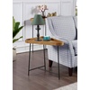 image:imageConvenience Concepts Lunar Triangle Wedge End Table 27  Modern Side Table for Living Room Table with Iron HairpinStyle Legs Industrial Table for Family Room Oak DriftwoodBlackDriftwood  Black
