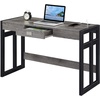 image:imageConvenience Concepts Monterey Desk with Charging Station 47inch Weathered GrayBlack