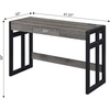 image:imageConvenience Concepts Monterey Desk with Charging Station 47inch Weathered GrayBlack