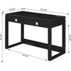 image:imageConvenience Concepts Newport 2Drawer Desk with Charging Station EspressoBlackEspressoBlack