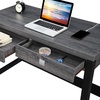 image:imageConvenience Concepts Newport 2Drawer Desk with Charging Station EspressoBlackWeathered GrayBlack