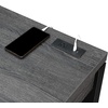 image:imageConvenience Concepts Newport 2Drawer Desk with Charging Station EspressoBlackWeathered GrayBlack