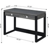 image:imageConvenience Concepts Newport 2Drawer Desk with Charging Station EspressoBlackWeathered GrayBlack