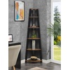 image:imageConvenience Concepts Newport 5 Tier Corner Bookcase Weathered GrayBarnwoodBlack