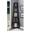 image:imageConvenience Concepts Newport 5 Tier Corner Bookcase Weathered GrayBlack