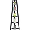 image:imageConvenience Concepts Newport 5 Tier Corner Bookcase Weathered GrayBlack