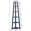 image:imageConvenience Concepts Newport 5 Tier Corner Bookcase Weathered GrayCobalt Blue