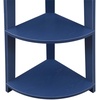 image:imageConvenience Concepts Newport 5 Tier Corner Bookcase Weathered GrayCobalt Blue