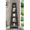 image:imageConvenience Concepts Newport 5 Tier Corner Bookcase Weathered GrayCobalt Blue