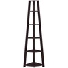 image:imageConvenience Concepts Newport 5 Tier Corner Bookcase Weathered GrayEspresso