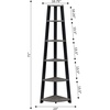 image:imageConvenience Concepts Newport 5 Tier Corner Bookcase Weathered GrayFaux Cement  Black