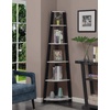 image:imageConvenience Concepts Newport 5 Tier Corner Bookcase Weathered GrayFaux Cement  Black