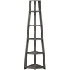 image:imageConvenience Concepts Newport 5 Tier Corner Bookcase Weathered GrayWeathered Gray