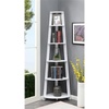 image:imageConvenience Concepts Newport 5 Tier Corner Bookcase Weathered GrayWhite