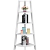 image:imageConvenience Concepts Newport 5 Tier Wide Corner Bookcase BlackWhite