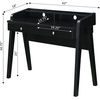 image:imageConvenience Concepts Newport Deluxe 2 Drawer Desk with Shelf IvoryBlack