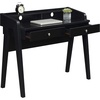 image:imageConvenience Concepts Newport Deluxe 2 Drawer Desk with Shelf IvoryBlack