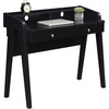 image:imageConvenience Concepts Newport Deluxe 2 Drawer Desk with Shelf IvoryBlack